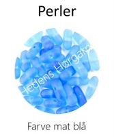 Perler aflang farve mat blå